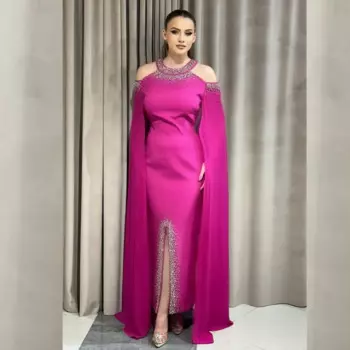 Изысканное блестящее трикотажное платье с бисером и драпировкой в складку на День святого Валентина, трапециевидное платье с круглым вырезом на заказ, платье миди