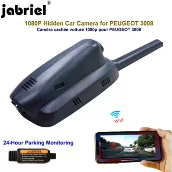 Jabriel HD 1080P Wi-Fi Автомобильный видеорегистратор Автомобильная камера 24-часовой видеорегистратор Задняя камера для PEUGEOT 3008 308 208 2008 508 206 307