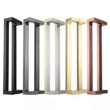 JACHOR стеклянная дверная ручка из нержавеющей стали, квадратная трубка, Двойные изогнутые движущиеся двери, ручки душевые, набор оборудования для ванной комнаты