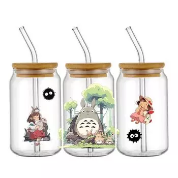 Japan Cartoon Anime Character UV DTF Wraps Transfer Sticker DIY For 16oz Libbey Glass Cup Waterproof Wrap Transfers Decals Cup