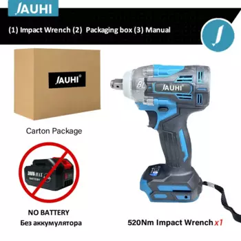 JAUHI Бесщёточный аккумуляторный ударный гайковерт 1/2 дюйма для батарей Makita 18В