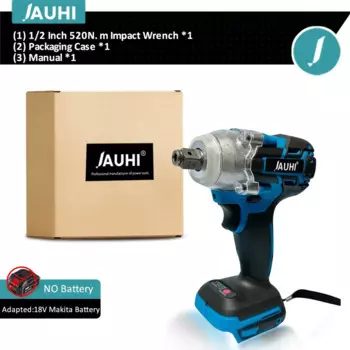 JAUHI Ударный гайковерт 1/2", черный+синий