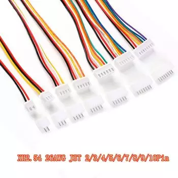 Javino JST XH2.54 разъем 2/3/4/5/6/7/8/9/10-контактный, провод 300 мм, 26AWG