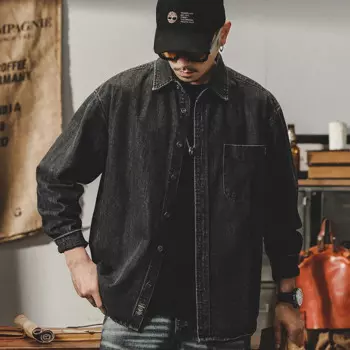Jay Leno, весенне-осенняя модная куртка-рубашка с длинными рукавами, мужская свободная американская тяжелая джинсовая куртка, мужская осенняя одежда