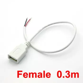 JCD 2-контактный USB кабель питания белый 0.3/1/2 м