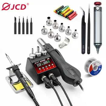 JCD Новое обновление 2 в 1 паяльная станция ЖК-цифровой дисплей 220 В/110 В сварочная паяльная станция 750 Вт телефон BGA SMD IC инструменты для ремонта