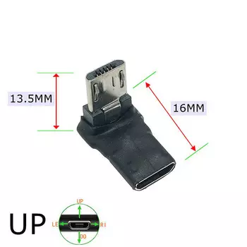 JCD USB кабель-удлинитель Micro USB 90° черный