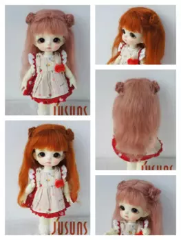 JD252 Парик 1/8 1/6 Дешевые милые длинные вьющиеся парики из мохера BJD Костюм для куклы 5-6 дюймов и 6-7 дюймов OB11 YOSD Дешевые аксессуары для волос