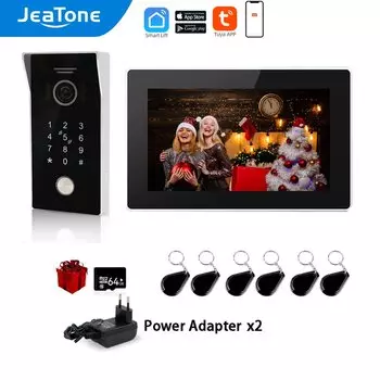 JEATONE 10-дюймовый проводной видеодомофон