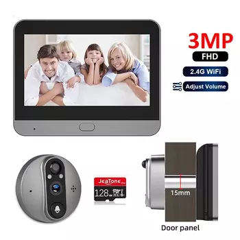 JEATONE Умный дверной звонок с камерой 4,3 дюйма