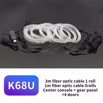 Экологическая среда автомобиля El Wire LED USB Гибкие неоновые внутренние фонари в сборе RGB для автомобильного декоративного освещения 3M Скрытое приложение