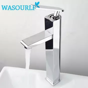 Экономичный смеситель для раковины с одной ручкой WASOURLF, смеситель для горячей и холодной воды, кран для ванной комнаты, современный дизайн, высокое качество, медь, латунь