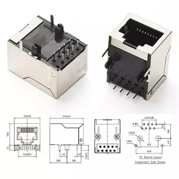 Экранированные разъемы RJ45/RJ49 с подсветкой 10 шт cltgxdd