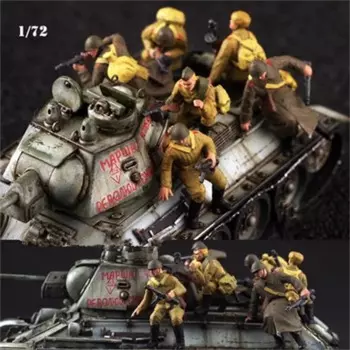 Экшн-фигурки советской пехоты, 6 шт., масштаб 1/72
