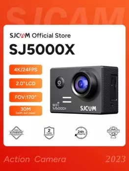 Экшн-камера SJCAM SJ5000X Elite 4K FHD, Водонепроницаемая до 30 м, 2,4 ГГц, Wi-Fi