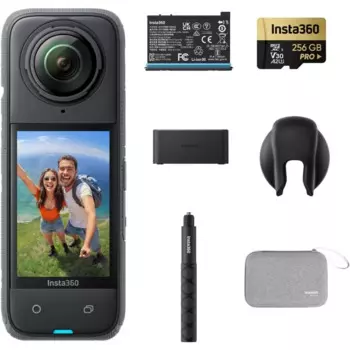 Экшн-камера X4 Endurance Bundle - 8K Водонепроницаемая 360, видео широкоугольная 4K, невидимая селфи-палка, съемная защита для объектива