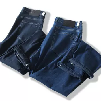 Эластичные и мягкие Весенние новые мужские модные и универсальные повседневные Прямые брюки с высокой талией