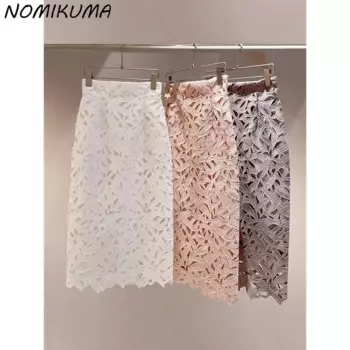 Элегантная облегающая женская юбка Nomikuma в японском стиле с высокой талией, новая модная кружевная готическая юбка, модные женские юбки 2023, новые женские юбки