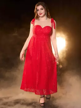 Элегантное кружевное выпускное платье, женское элегантное цветочное ТРАПЕЦИЕВИДНОЕ чайное длинное платье миди с бюстгальтером, красное коктейльное платье