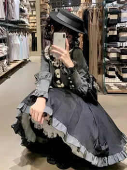 Элегантное платье-пальто в французском королевском стиле с кружевом и бантом, элегантный костюм на весну и осень