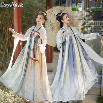 Элегантные древние традиционные китайские платья ханьфу, костюм Тан, костюмы сказочного танца, костюмы принцессы династии Тан, народный танец