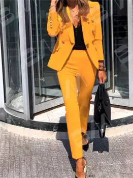 Элегантные двубортные женские брючные костюмы, весенне-летний офисный костюм, формальные классические деловые костюмы, свадебный смокинг, блейзер на заказ