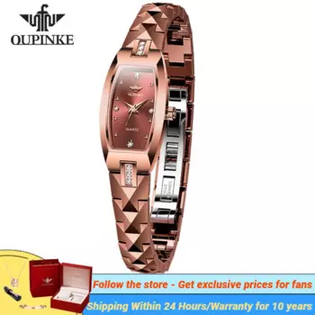 Элегантные кварцевые часы OUPINKE 3242 для женщин, импортный механизм, ремешок из вольфрамовой стали, водонепроницаемые женские наручные часы с сапфировым зеркалом
