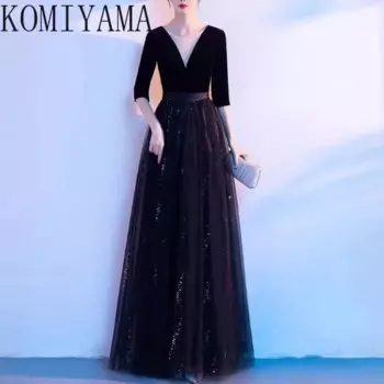 Элегантные платья для выпускного вечера Temeperament с v-образным вырезом по индивидуальному заказу, тонкая талия, свадебные платья, простой сетчатый многоуровневый халат с короткими рукавами, вечернее платье