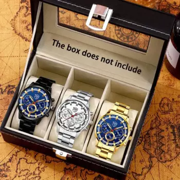 Элегантные повседневные мужские деловые часы из трех частей, мужские часы с календарем для отдыха, мужские часы, мужские спортивные часы с подсветкой