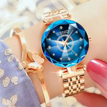 Элегантные женские наручные часы из нержавеющей стали с алмазным циферблатом, изысканные женские часы с кристаллами, женские наручные часы