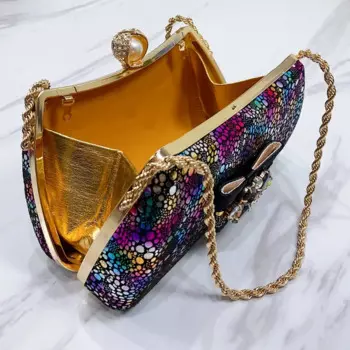 Элегантный банкет, изысканный, новинка 2024, Модный женский галстук-бабочка, украшенный черным небольшим клатчем, сумка на цепочке