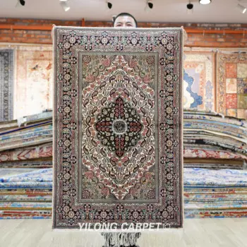 Элегантный Восточный Шелковый коврик ручной работы 76x122 см (SLF158B)