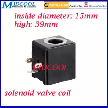 Электрическая катушка соленоидного клапана, 3 вилки, 24 В постоянного тока, внутренний диаметр 15 мм, Высота 39 мм