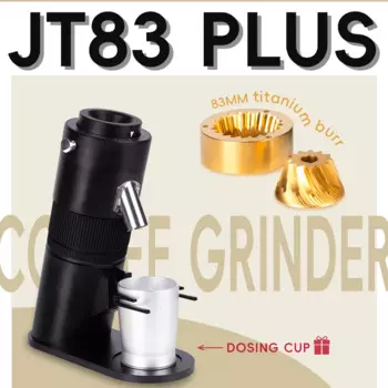 Электрическая кофемолка JT83 Plus, 83 мм, титановые заусенцы, эспрессо, ручное заваривание, бытовая коммерческая кофемолка, 110-220 В/250 об/мин
