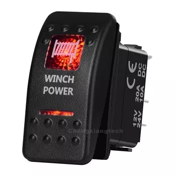 Электрическая лебедка, автомобильный лодочный переключатель SPST, красный светодиод, 5 контактов ВКЛ./ВЫКЛ., 12 В 20 А 24 В 10 А для Carling ARB Narva 4x 4 Style