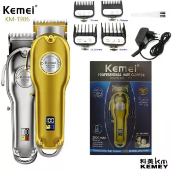 Электрическая машинка для стрижки Kemei Km1986 с ЖК-дисплеем