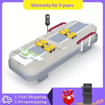 Электрическая массажная кровать, новинка 2024, 3D Электрический Нефритовый камень, стол для массажа всего тела, термический нефритовый роликовый массажный стол для всего тела, акупресс