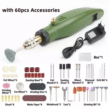 Электрическая мини-шлифмашина для гравировки HB-004 с 120 насадками