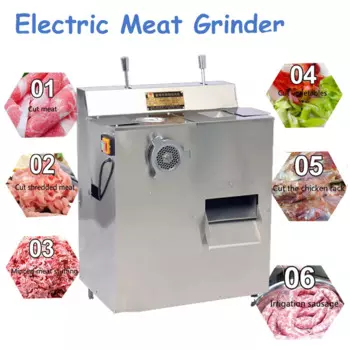 Электрическая мясорубка 1500 Вт, многофункциональная кухонная слайсер из нержавеющей стали, мясорубка для коммерческих вещей QRLS-400