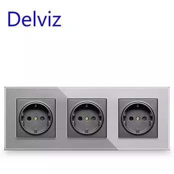 Электрическая розетка Delviz стеклянная 16 А