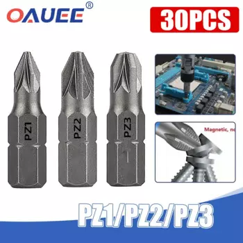 Электрическая шестигранная отвертка PZ1 PZ2 PZ3, 30 шт., 25 мм для электрической ручной отвертки 1/4 дюйма, магнитная противоскользящая крестовая дрель