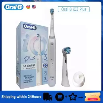 Электрическая зубная щетка Oral B IO3 Plus 3D Sonic Magnetic TECH, перезаряжаемая зубная щетка, ежедневная чистка, отбеливание, чувствительная чистка, IP7