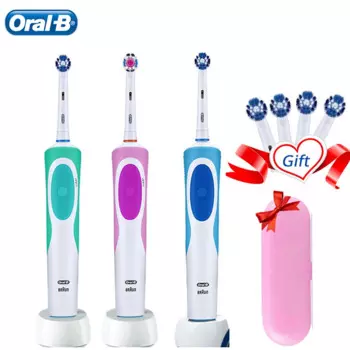 Электрическая зубная щетка Oral B, вращающаяся, для чистки зубов, платная щетка для взрослых, зубная щетка с подарочными дополнительными насадками, водонепроницаемая