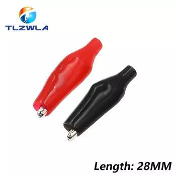 Электрические зажимы крокодил TLZWLA, черные и красные, 10 шт.