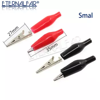 Электрические зажимы крокодилы Eternalfar 20 шт., 28 мм, черные и красные