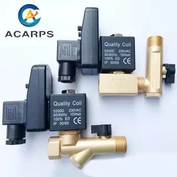 Электрический дренажный клапан Acarps латунный 1/2 дюйма с таймером