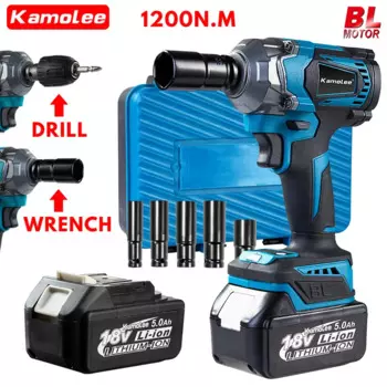 Электрический гаечный ключ Kamolee DTW500, бесщеточный беспроводной аккумулятор 1200 нм и зарядное устройство, совместимые с батареей Makita 18 в