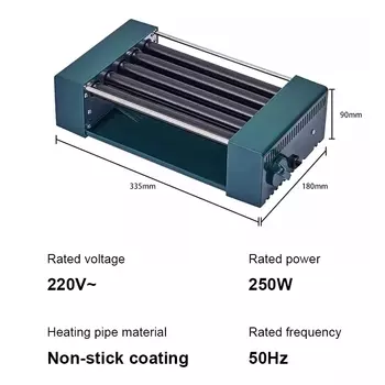 Электрический гриль для хот-догов, 4/5/6 стержней, роликовый колбас из нержавеющей стали, машина для выпечки кукурузы, теппаньяки, сковорода, шампур, печь для барбекю