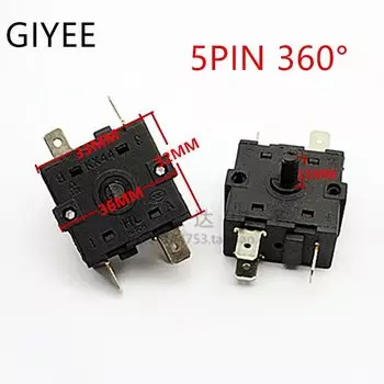 ЭЛЕКТРИЧЕСКИЙ КОМНАТНЫЙ обогреватель, 3-позиционный, 2-позиционный, 3-контактный, 5-контактный поворотный переключатель, переключатель, переменный ток, 250 В, 16 А, вращение на 360 градусов