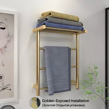 Электрический полотенцесушитель cmaos нержавеющая сталь золото/хром